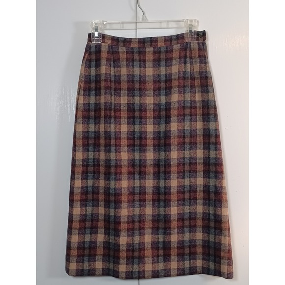 Pendleton Dresses & Skirts - VTG Pendleton Midi Skirt Women's Plaid Wool Academia Preppy geek old money lux